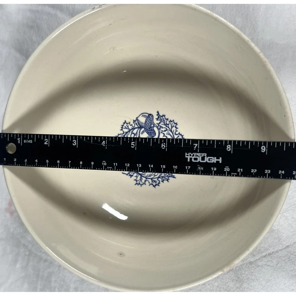 Blair Blue Thistle Stoneware‎ Mixing Serving Bowl Made in USA Cobalt Large